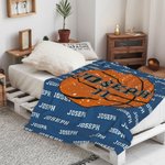 Personalized Basketball Football Baseball Soccer Sport Theme Soft Blanket with Number and Name Birthday Team Gift for Athletes Ball Sport Lovers