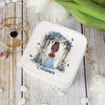 Personalised Portable Floral Cartoon Jewellery Box with Name Bridal Shower Wedding for Bride Bridesmaid