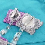 Personalized Walking HR Violation Glitter Retractable ID Badge Buddy Reel with Text Thank You Nurse Week Gift for Nurse Doctor Medical Staff