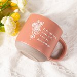 Tazza in ceramica con incisione personalizzata del bouquet di fiori di nascita con nome Regalo di compleanno per le donne