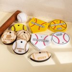 Personalizada de béisbol de fútbol Campeonato de madera apilada desmontable titular del anillo con el nombre grabado Número de regalo de cumpleaños pa