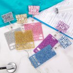 Personalized Walking HR Violation Glitter Retractable ID Badge Buddy Reel with Text Thank You Nurse Week Gift for Nurse Doctor Medical Staff