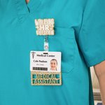 Personalized Walking HR Violation Glitter Retractable ID Badge Buddy Reel with Text Thank You Nurse Week Gift for Nurse Doctor Medical Staff