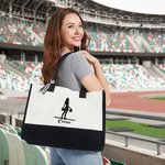 Henkilökohtainen Cheerleader siluetti suuri kapasiteetti Canvas Kangas Kangaskassi nimi ja vedenpitävä Liner Syntymäpäivä Cheerleading lahja naisille tytöille