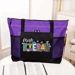 Personalisierte Bleistift Apfel Notebook Floral Doodle Brief Zippered Tote Bag zurück zu Schule Fräulein Lehrer Anerkennung Geschenk für Frauen