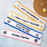 Personalized Multicolour Lounge Chair Cruise Towel Holder Anchor Band with Text Beach Travel Accessories Birthday Summer Vacation Gift for Tourists