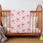 Personalized Pink Bow Soft Swaddle Blanket Knot Hat Headband Set  with Name Coming Home Outfit Baby Shower Gift for Newborns