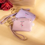 Portafoglio personalizzato con portachiavi e portachiavi, regalo di compleanno per le donne.