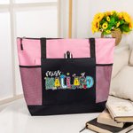 Personalisierte Bleistift Apfel Notebook Floral Doodle Brief Zippered Tote Bag zurück zu Schule Fräulein Lehrer Anerkennung Geschenk für Frauen