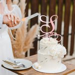 Personalised Monogram Cake Topper with Date Wedding Birthday Party Essentials Gift for Family Friend