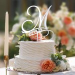 Personalised Monogram Cake Topper with Date Wedding Birthday Party Essentials Gift for Family Friend