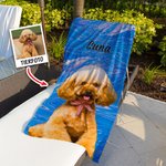 Personalisiertes Ölgemälde Haustier Porträt Strandtuch mit Namen Schnell Trocknendes Handtuch Geburtstag Geschenk für Tierliebhaber