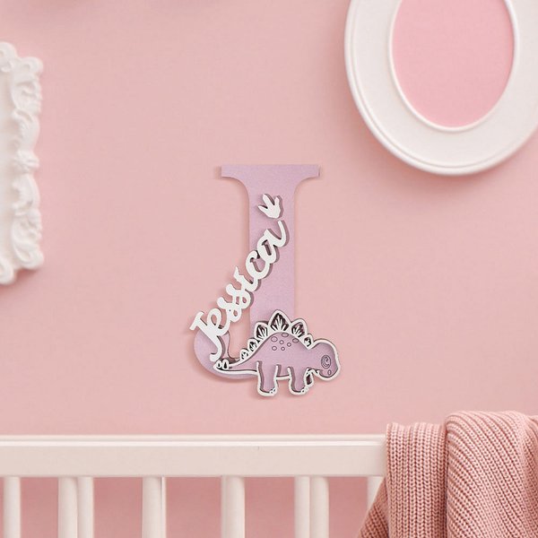 Gepersonaliseerd schattig houten deurbordje met naam en initiaal kamerdecoratiecadeau voor kinderen