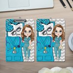 Personalized Cartoon Medical Tools Hanging Clipboard with Low Profile Clip Graduation Appreciation Gift for Nurse Doctor Medical Student