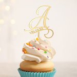 Personalised Monogram Cake Topper with Date Wedding Birthday Party Essentials Gift for Family Friend