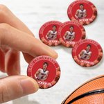 Personalised Soccer Basketball Baseball Sport Team Photo Pin Button Badges with Name Number Set of 5 Game Day Accessories Gift for Sport Mom Dad