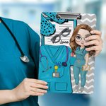 Personalized Cartoon Medical Tools Hanging Clipboard with Low Profile Clip Graduation Appreciation Gift for Nurse Doctor Medical Student