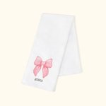 Personalized 100% Cotton Pink Coquette Bow Kitchen Towel with Name Super Absorbent Housewarming Gift for Family