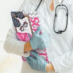 Personalized Multicolour Medical Elements Hanging Low Profile Clipboard with Name Graduation Appreciation Gift for Nurse Doctor Medical Student