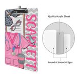 Personalized Multicolour Medical Elements Hanging Low Profile Clipboard with Name Graduation Appreciation Gift for Nurse Doctor Medical Student