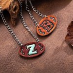 Personalised Country Western Double-sided Handmade Leather Necklace with Initial NFR Birthday Gift for Cowgirl Cowboy