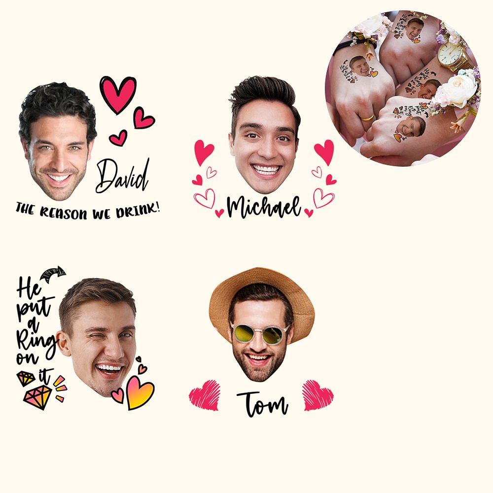 Tatouages Temporaires Résistants à l'Eau Lot de 15 Personnalisés pour Fête Bachelorette Anniversaire