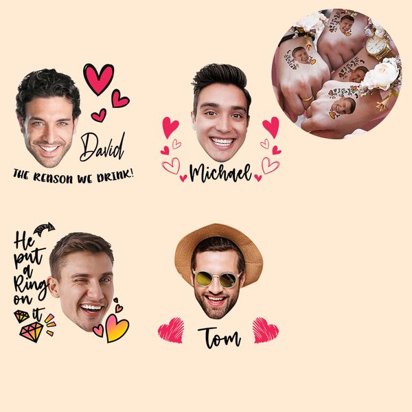 Tatouages Temporaires Résistants à l'Eau Lot de 15 Personnalisés pour Fête Bachelorette Anniversaire