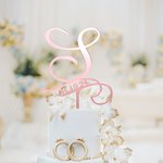 Personalised Monogram Cake Topper with Date Wedding Birthday Party Essentials Gift for Family Friend