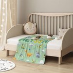 Personalised Cute Dinosaur Theme Soft Throw Blanket with Name Birthday Baby Shower Back to School Gift for Kids