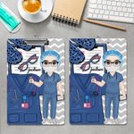 Personalized Cartoon Medical Tools Hanging Clipboard with Low Profile Clip Graduation Appreciation Gift for Nurse Doctor Medical Student