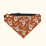 Personalized Multicolour Paw Print Bone Adjustable Pet Bandana with Photo and Name Birthday Party Costume Gift for Pet Lovers