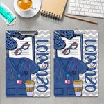 Personalized Multicolour Medical Elements Hanging Low Profile Clipboard with Name Graduation Appreciation Gift for Nurse Doctor Medical Student