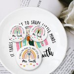 Henkilökohtainen Se vie Big Heart Cartoon Rainbow Pin Pin Button Badge nimi arvostus syntymäpäivälahja opettajalle
