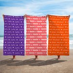 Personalized Repeating Heart Name Quick Dry Oversized Microfiber Beach Towel Summer Travel Essential Party Birthday Gift for Family Friend