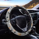 Personalized Multicolour 1-3 Pet Portrait Anti-Slip Car Steering Wheel Cover with Paw Bone Design Car Accessories Birthday Gift for Car Owner