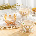 Personalized Retro Daisy Flower Glass Coffee Mug Set with Name Birthday Gift for Friend Family