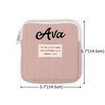 Henkilökohtainen kannettava kaksikerroksinen Mini Makeup Bag varastointi pussi kirjonta nimi syntymäpäivä vuosipäivä lahja naisille