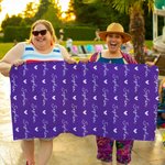 Personalized Repeating Heart Name Quick Dry Oversized Microfiber Beach Towel Summer Travel Essential Party Birthday Gift for Family Friend