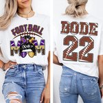 Personalisierte Cartoon Football Sport Mädchen Leopard Buchstaben T-Shirt Sweatshirt mit Nummer und Name Game Day Kostüm Geburtstagsgeschenk für Fußba