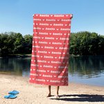Personalized Repeating Heart Name Quick Dry Oversized Microfiber Beach Towel Summer Travel Essential Party Birthday Gift for Family Friend