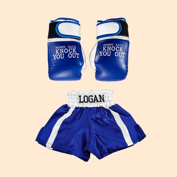 Personalisierte Leder Neugeborenes Baby Boxhandschuhe und Shorts Set mit gestickten Namen Foto Requisiten Geburtstag Sport Geschenk für Baby