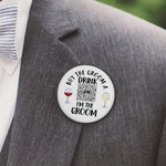 Personalised Funny Drink Beer Design Photo Button Badge Pin with QR Code Set of 5 Wedding Bachelorette Party Gift for Couple