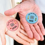 Personalised Funny Drink Beer Design Photo Button Badge Pin with QR Code Set of 5 Wedding Bachelorette Party Gift for Couple