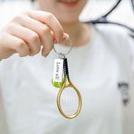 Mini llavero personalizado de raqueta y pelota de tenis con texto grabado Regalo de cumpleaños y día del partido para los amantes del tenis