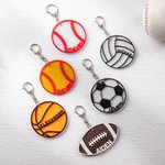Personalised Reflective Basketball Football Volleyball Backpack Bag Tag with Name Back to School Gift for Kids Sports Lovers