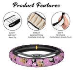 Personalized Multicolour 1-3 Pet Portrait Anti-Slip Car Steering Wheel Cover with Paw Bone Design Car Accessories Birthday Gift for Car Owner