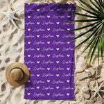 Personalized Repeating Heart Name Quick Dry Oversized Microfiber Beach Towel Summer Travel Essential Party Birthday Gift for Family Friend