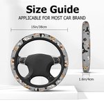 Personalized Multicolour 1-3 Pet Portrait Anti-Slip Car Steering Wheel Cover with Paw Bone Design Car Accessories Birthday Gift for Car Owner