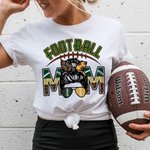 Personalisierte Cartoon Football Sport Mädchen Leopard Buchstaben T-Shirt Sweatshirt mit Nummer und Name Game Day Kostüm Geburtstagsgeschenk für Fußba