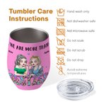 Personalized We Are More Than Besties Leopard Letters Cartoon Wine Tumbler with Name Birthday Bridal Shower Best Friend Gift for Women